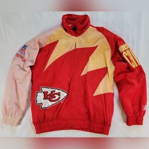 Vintage Kansas City Chiefs Mens Medium Jacket Windbreaker Pro Line Logo Athletic